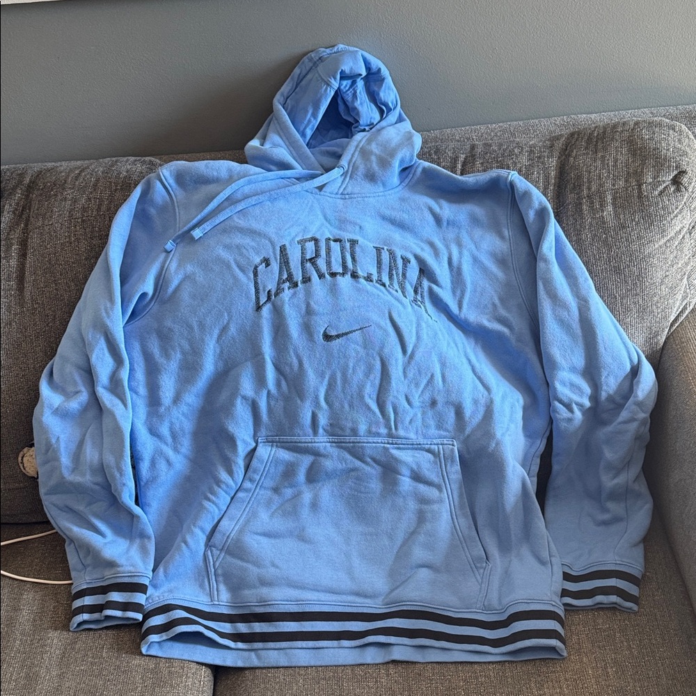 Nike UNC Carolina  Blue Hoodie with Black Accents